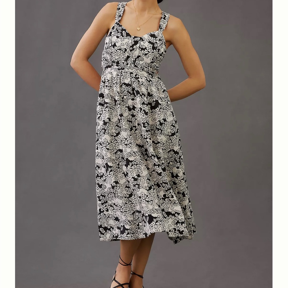 NWT ANTHROPOLOGIE B/W Floral Dress